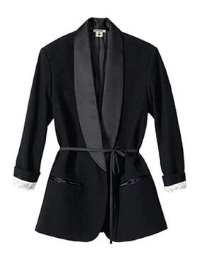 Isabel Marant x H&M Black Wool Silk Tuxedo Blazer - US 10 (Medium)